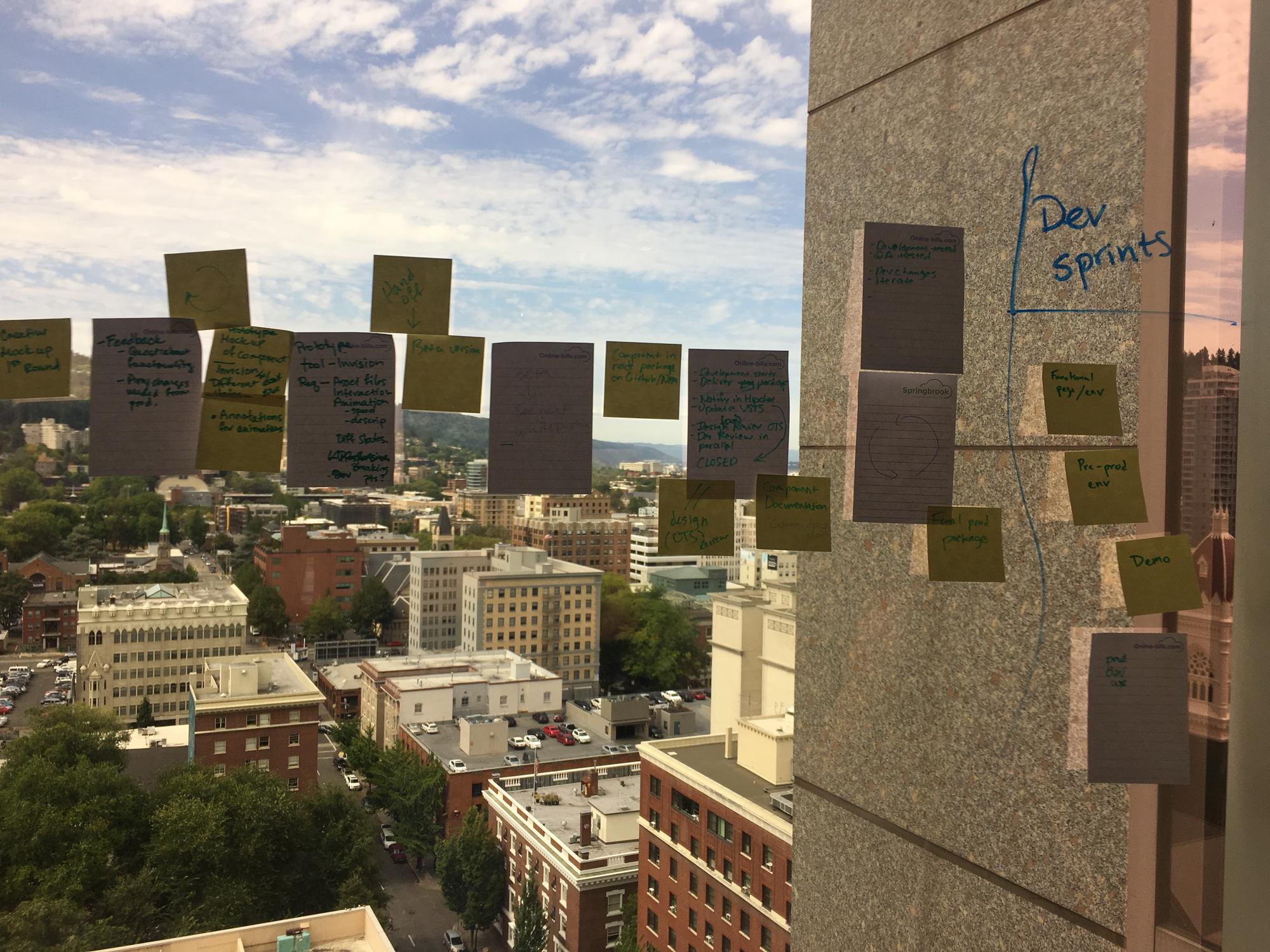 Designers gathered around a table during a collaborative workshop session
